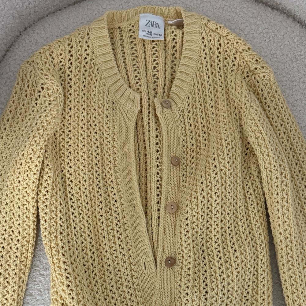 Zara girl Mustard Knit Cardigan